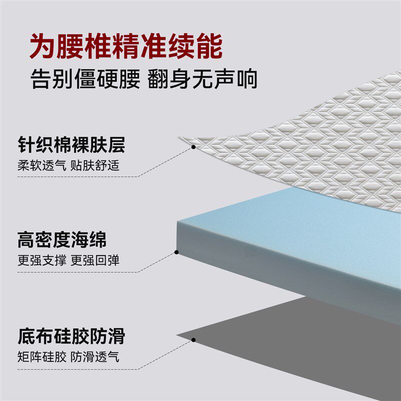 加硬高密度海绵床垫家用记忆海绵垫1米5加厚双人卧室1米8硬质垫子
