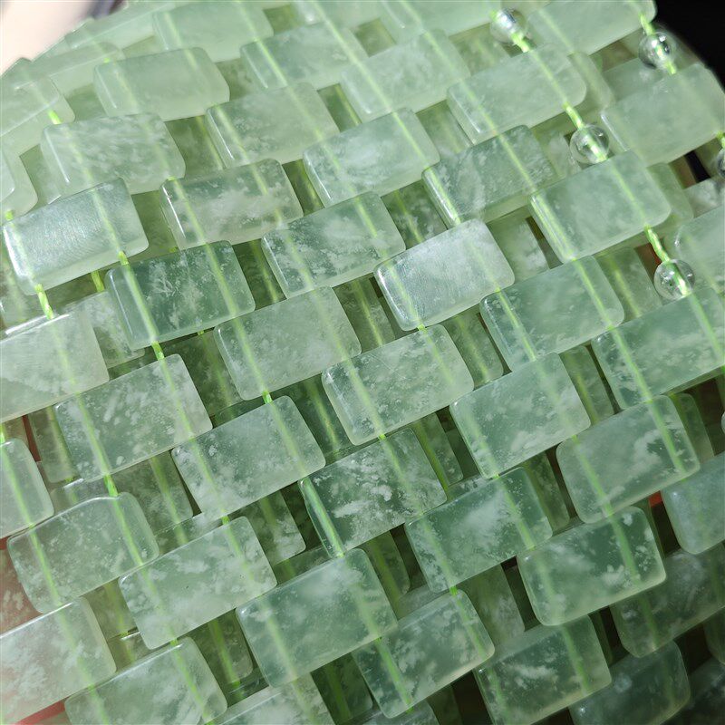 天然岫岩玉岫玉冰花冰透绿冰玉石枕垫枕头夏凉降温冰凉垫手工编制