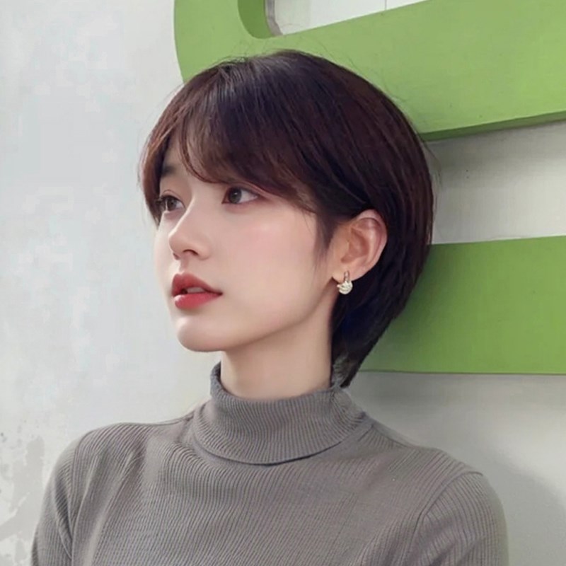 假发女全头套真人发丝时尚气质减龄短款波波头真发自然短发头套