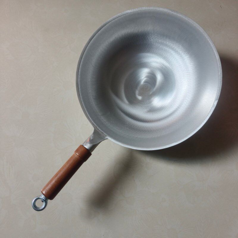 铝炒锅不粘锅老式加厚无涂层锅纯手工铝锅家用厨房炒瓢炒菜吕锅