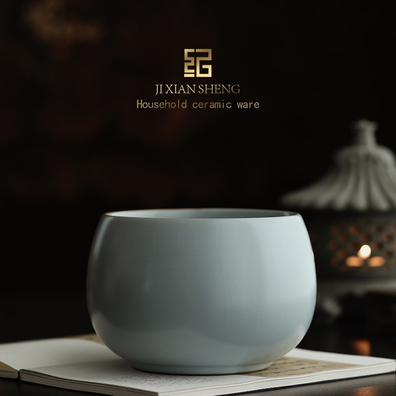 天青汝窑陶瓷茶洗特大号家用水洗茶洗水盂建水茶渣缸功夫茶具配件