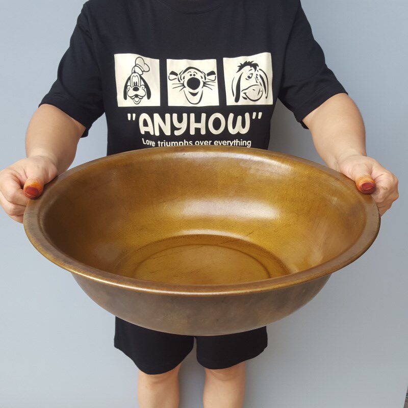 铜盆黄铜加厚聚宝盆脸盆火盆水盆结婚盆洗脚盆中式摆件客厅手工盆