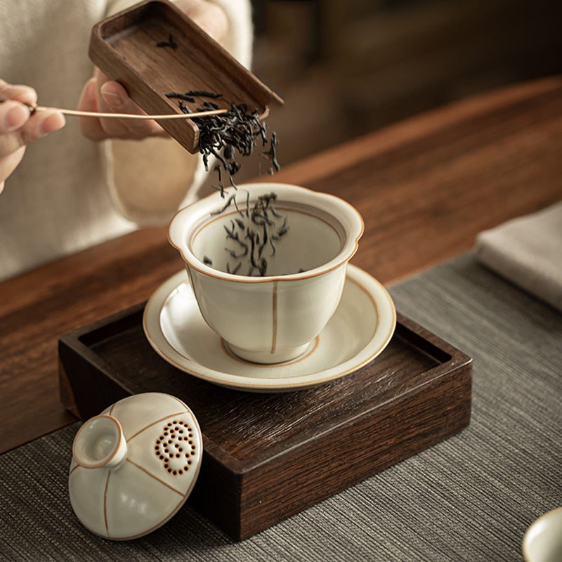 汝窑茶具套装盖碗茶壶轻奢功夫茶具高档家居待客陶瓷茶壶套装茶杯
