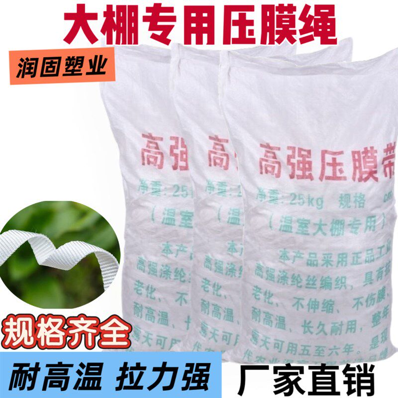 温室大棚压膜带高强度压膜线白涤纶压膜绳大棚蔬菜专用压膜带