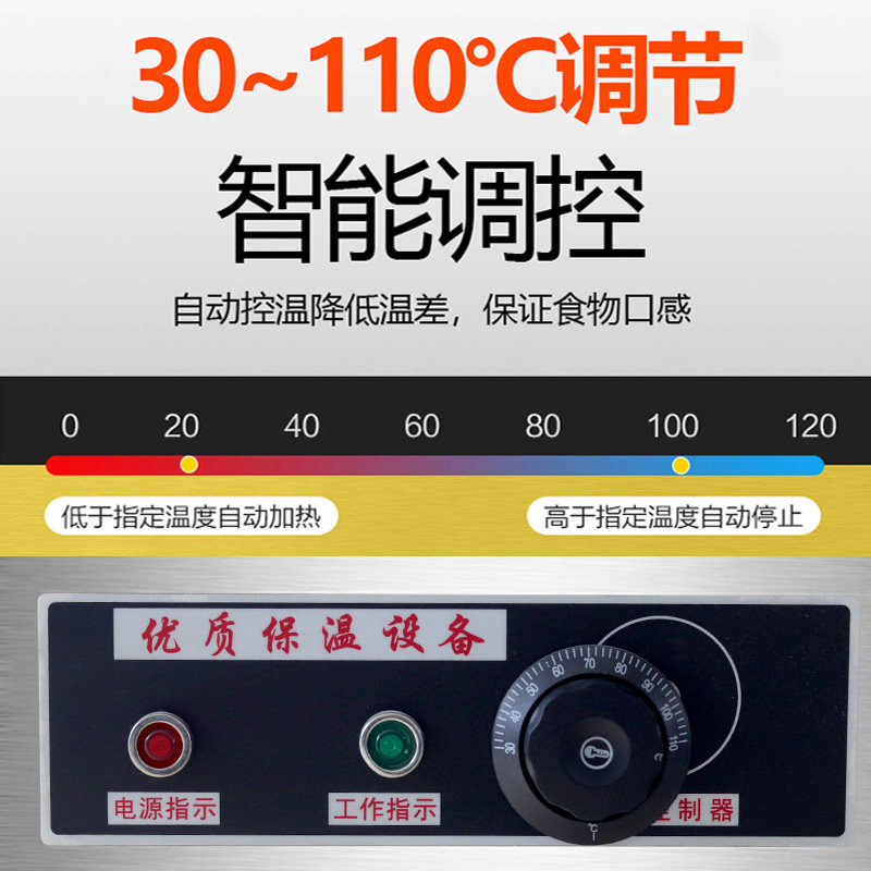 商用不锈钢电加热保温粥车汤桶台早餐移动摆摊快餐保温车台圆桶