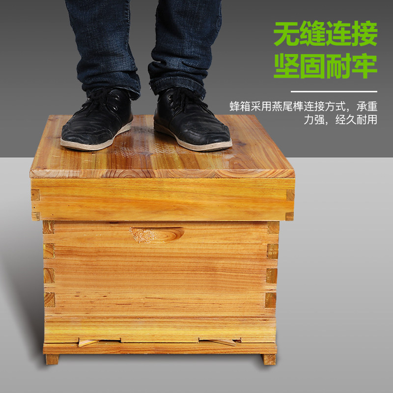 煮蜡中蜂蜂箱蜜蜂峰箱杉木全套意蜂养蜂工具标准十框平箱专用包邮