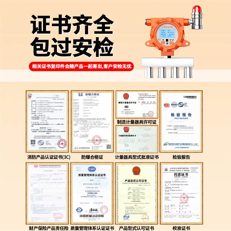 固定式四合一气体探测警报器可燃气体检测仪氧气硫化氢一氧化碳