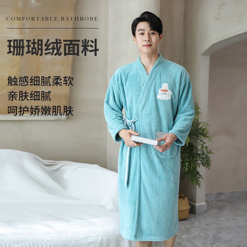 冬季男款浴袍可穿式浴巾吸水速干2024新款游泳洗完澡穿的裹巾男士