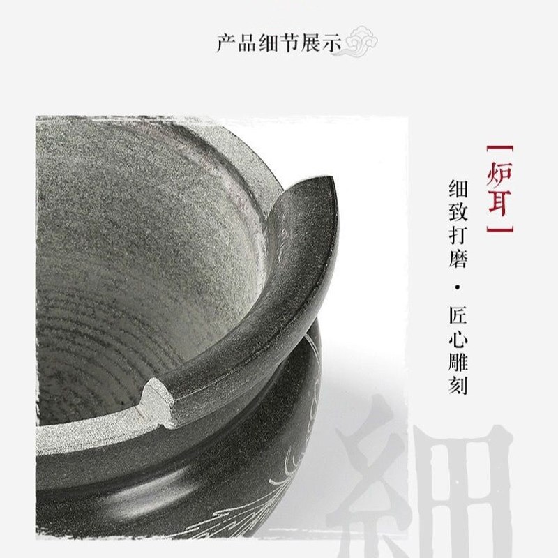 青石香炉石头家用室内供奉插香供佛大号寺院祠堂香薰炉烧香焚香炉