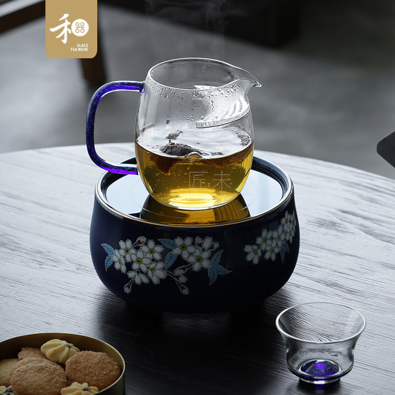 台湾禾器澄然茶器大号公道杯月牙过滤煮茶壶茶海玻璃匀杯分茶器