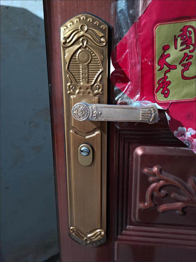 .防盗门拉手把手面板黄古铜红古铜铝合金门锁拉手通用尺寸加厚加