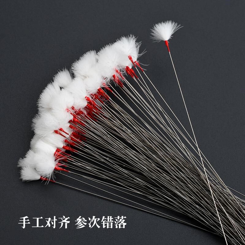 自然对齐型无修剪银针鹅毛棒专业采耳工具防滑掏耳朵扫毛毛量贩装
