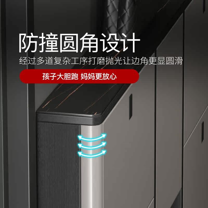 超薄入户鞋柜玄关翻斗实木鞋柜储物柜现代简约家用带换鞋凳一体