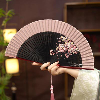 可携式扇子古风中式折扇小巧家用礼物女汉服旗袍专用舞蹈扇家用定