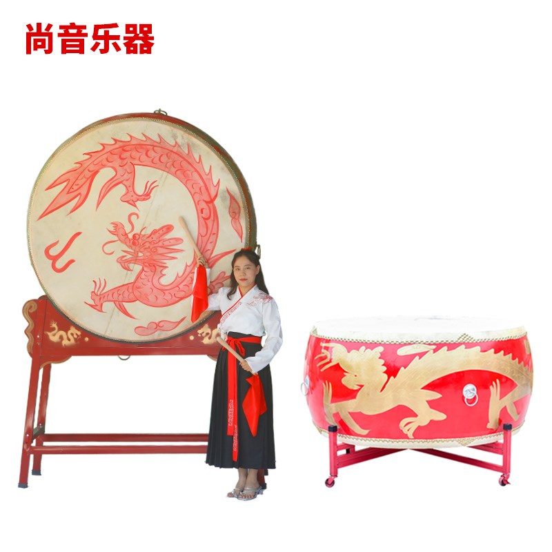 牛皮鼓立式大鼓战鼓龙鼓中国红鼓堂鼓舞台演出鼓传统庆典鼓寺庙鼓