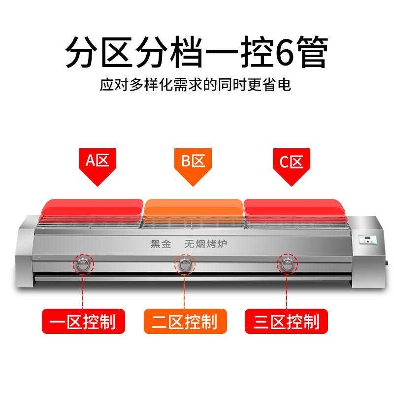 黑金刚无烟烧烤炉环保商用燃气电烤炉摆摊烤串机电烤生蚝羊肉串架