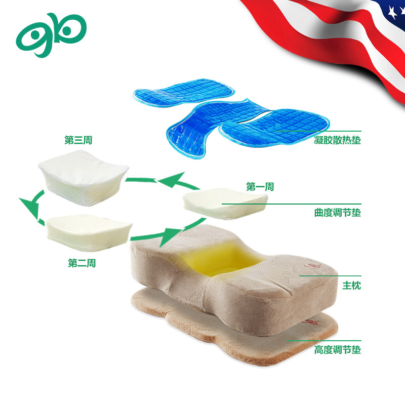 美国骨得金颈椎专用病人枕头记忆枕颈椎枕记忆棉枕头 颈枕