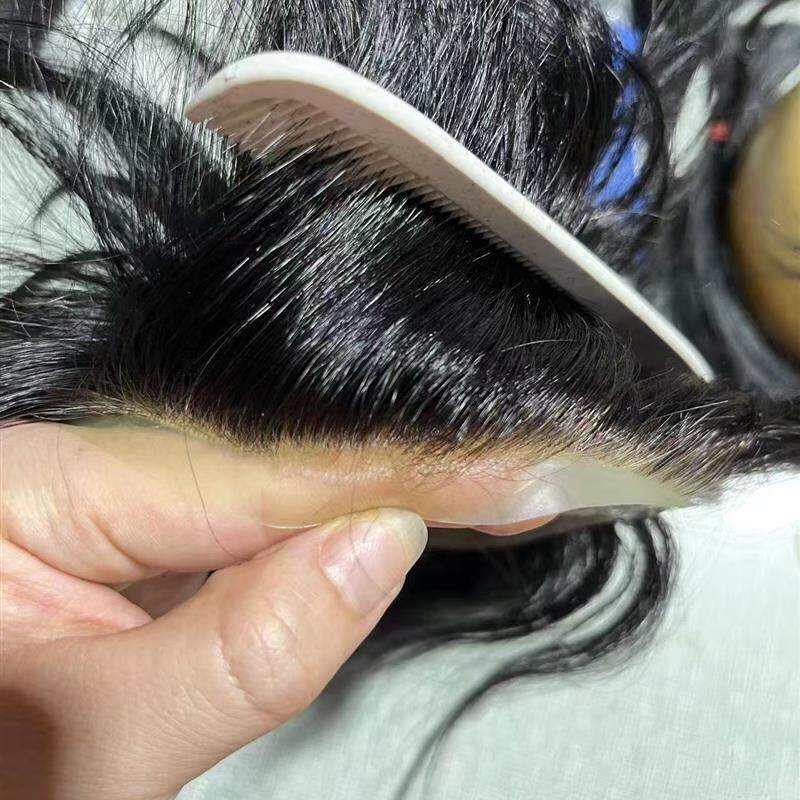 男士补发片双递针前额漂扣肤化处理头顶补发片全真发超薄生物膜