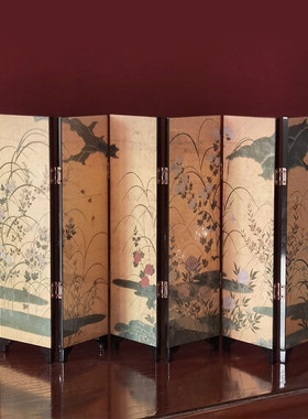 新中式桌面小屏风摆件书房玄关工艺品挡板隔断复古创意家居摆设