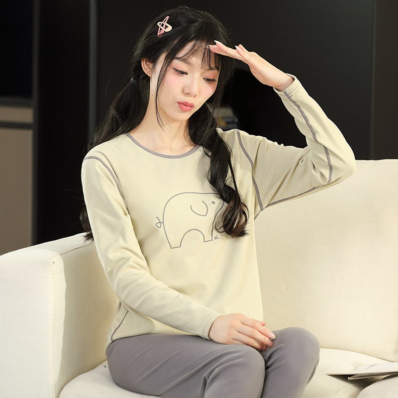 秋衣秋裤女士保暖内衣少女薄款初高中学生打底线衣线裤德绒套装