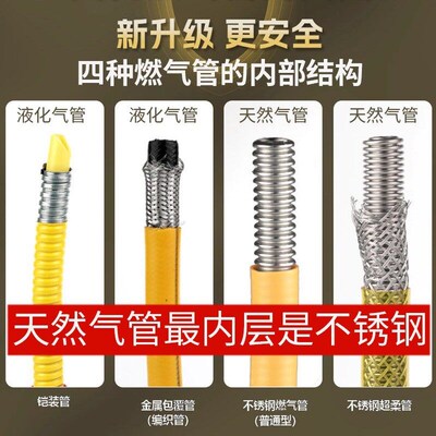 圣杰304不锈钢然气燃管3C认证天燃气连接用波纹软管灶具管防爆管