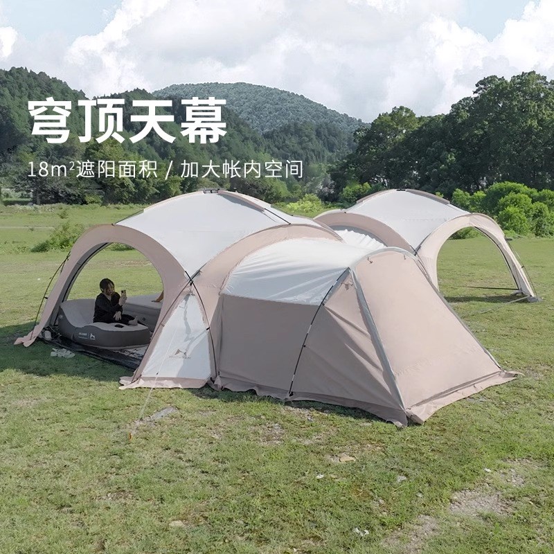 蒙古包帐篷穹顶天幕黑胶野外大型遮阳棚防雨防晒圆形涂银大帐篷