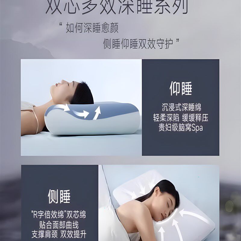第二代深睡枕Pro星球双芯护颈椎枕头套亚记忆棉枕芯侧睡助眠云朵