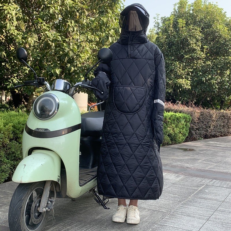 电动车挡风被冬季2025新款加绒保暖加厚防寒骑车棉衣电瓶车挡风衣