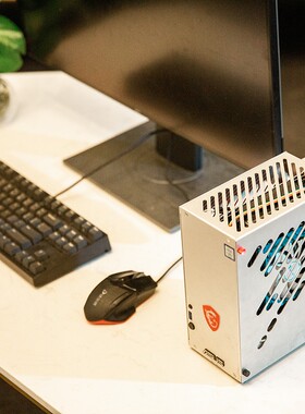 速迫M24迷你 全铝侧透A4ITX机箱 1U电源独显客厅HTPC 台式机K39S3