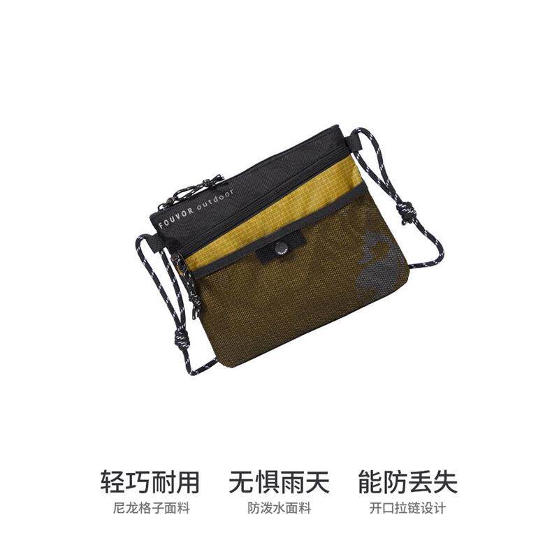 帆布迷你斜挎包女单肩小包男轻便户外多功能腰包露营手机证件挂包
