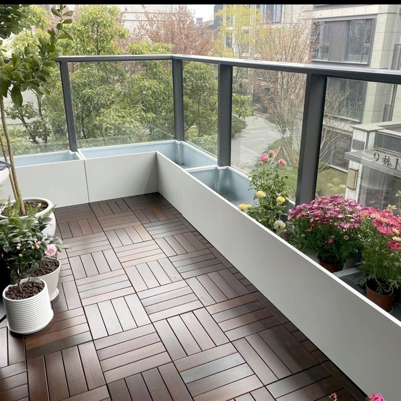 不锈钢带接水盘花箱客厅阳台露台楼顶托盘种植箱办公室内装饰花槽