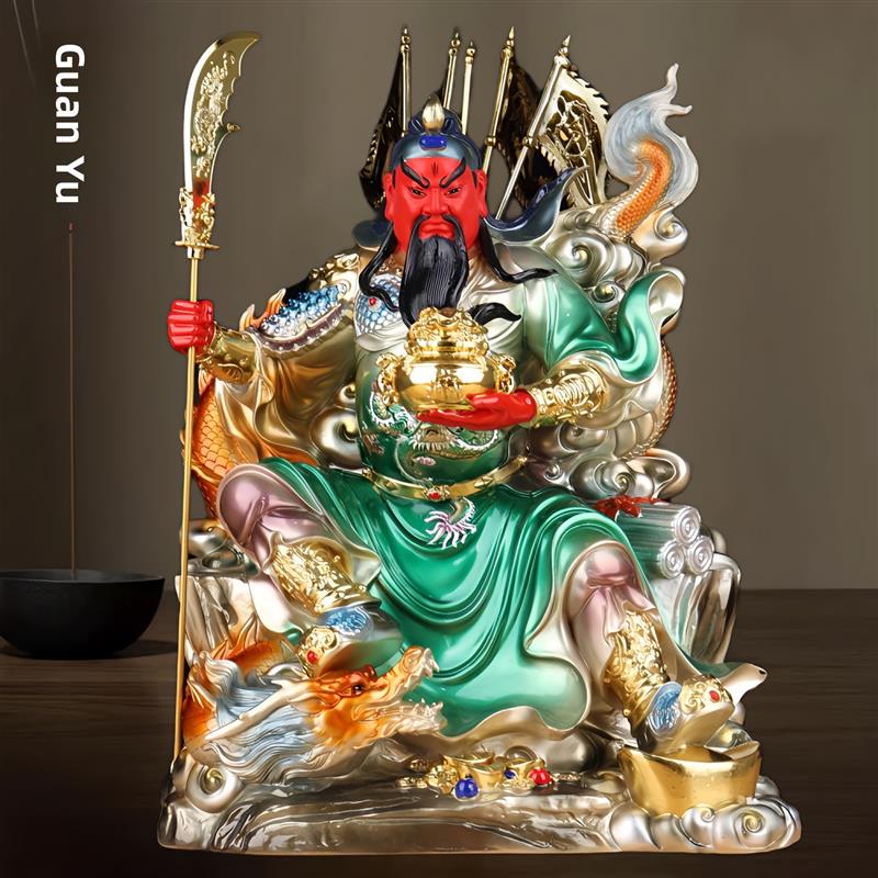 吴财神关公雕像树脂坐关二业关羽真雕像店公司发财之家佛寺饰品