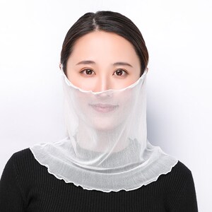 真丝防晒面罩桑蚕丝脸罩围脖遮颈纹脖子挂耳夏季薄款面纱透气脖套