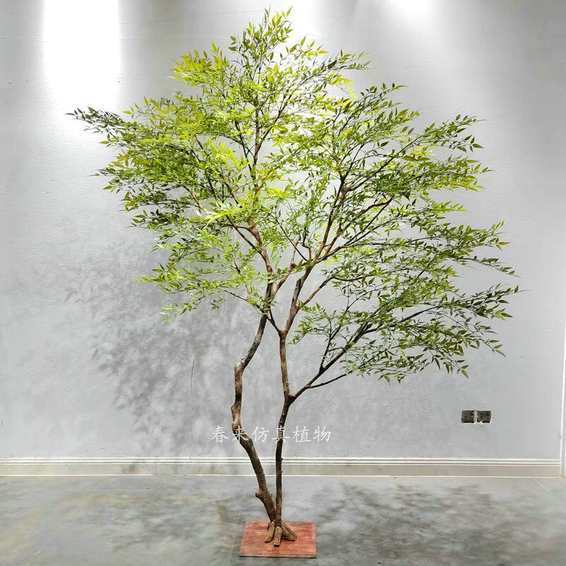 仿真南天竹大型仿真假树造景室内简约景观仿生绿植橱窗落地装饰树
