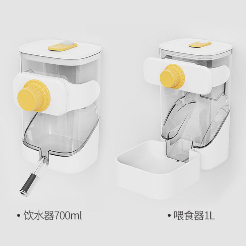 兔子自动喂食器侏儒垂耳兔兔防浪费食盆宠物喂吃草喂粮滚珠饮水器