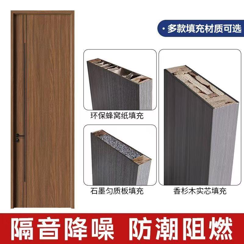 卧室门全实木套装门碳纤门室内门碳晶木门免漆房间门定制门套家用图片