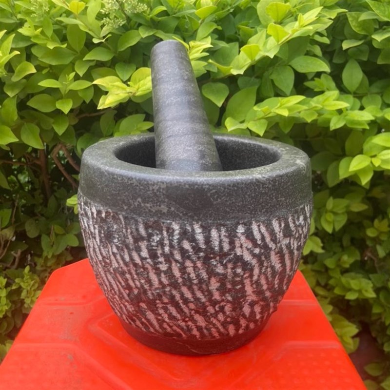 天然青石小石臼家用捣蒜泥冲辣椒副食品复古研磨器擂钵老式石舂对