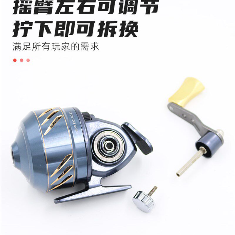 新款蓝鲸35射鱼轮蓝鲸30全金属弹弓渔轮深水鱼镖轮不卡线射鱼套装