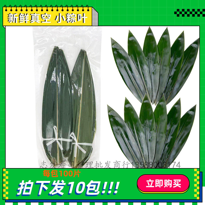 粽子叶100片新鲜青竹叶箬叶纯天然寿司料理烤肉装饰用小粽叶真空