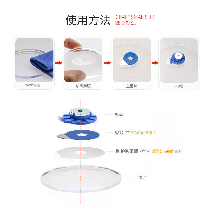 眼镜镜片加工双面贴磨防滑贴双面胶贴镜片防滑贴片眼镜设备配件