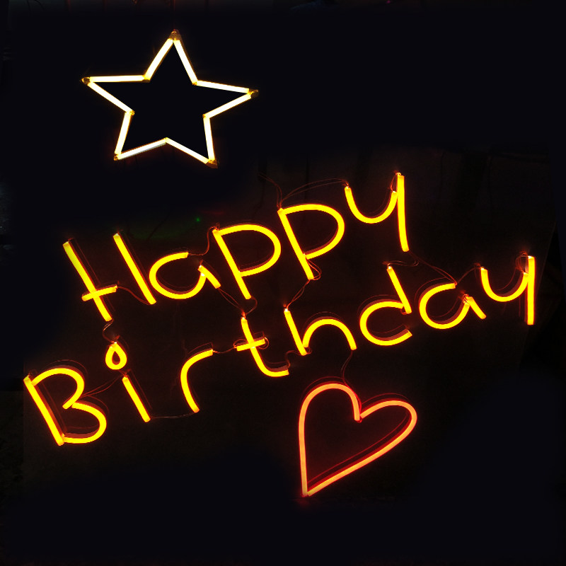 生日快乐led灯happybirthday装饰霓虹灯定制发光字marryme求婚灯