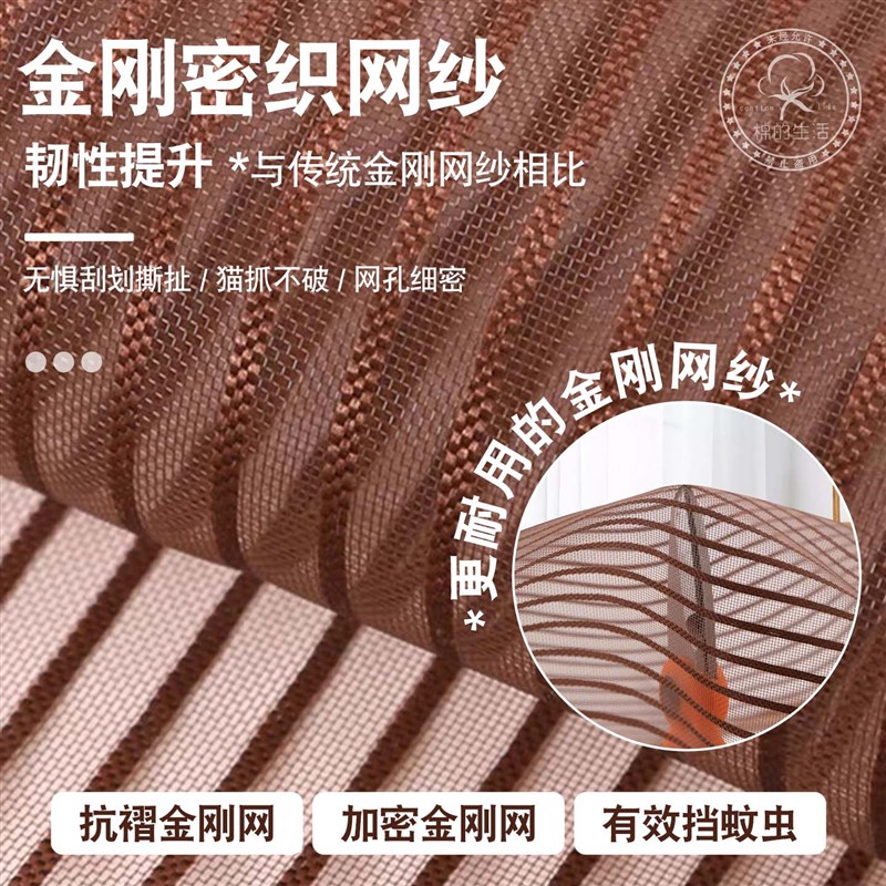 法式帘头防蚊门帘磁吸纱门金刚网家用阳台拉门落地窗网纱窗黏贴
