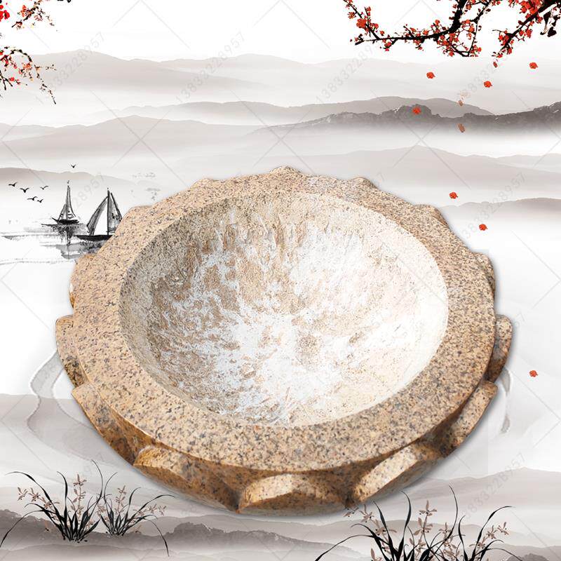 精品石雕烧纸盆可滤水花岗岩墓地烧纸火盆祭祀用石头火盆香炉雕刻