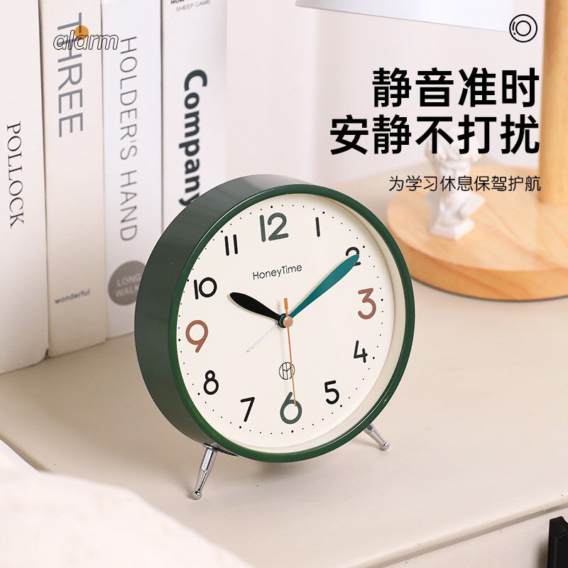 学生初中生专用起床闹钟桌面小时钟摆件静音迷你摆台式高颜值钟表图片