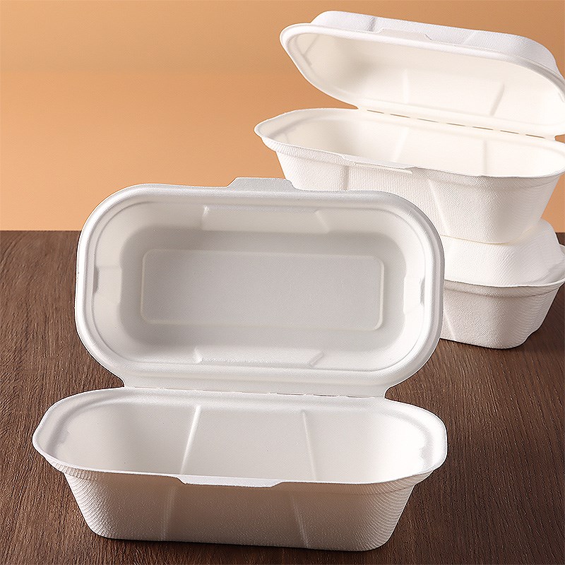环保一次性纸浆盒热狗盒便当盒网红汉堡盒外卖打包食品可颂包装盒