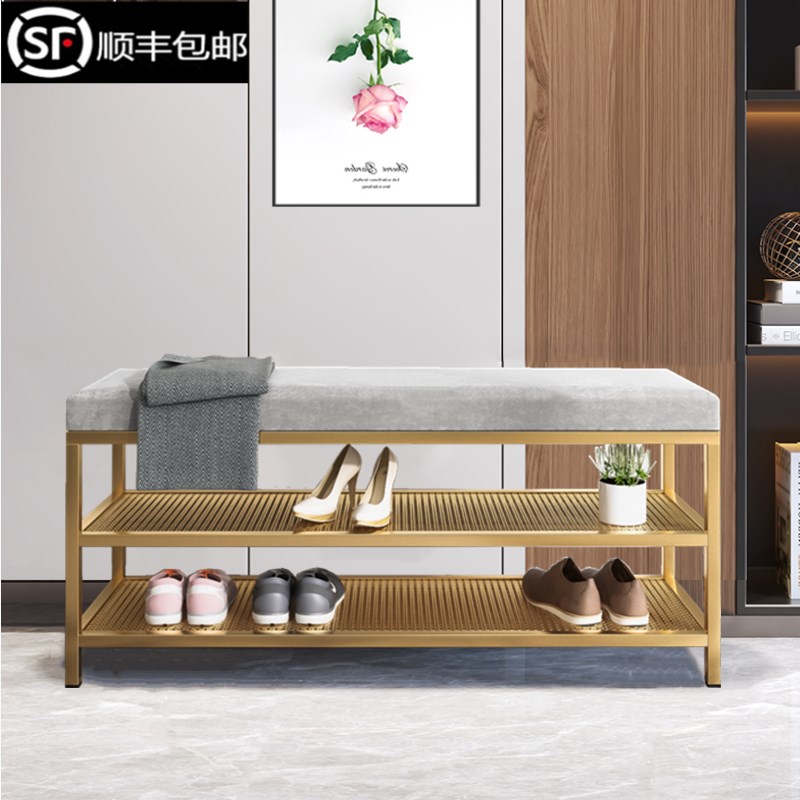 简易换鞋凳家用门口试鞋轻奢北欧穿鞋凳进门长凳可坐入户放鞋架柜