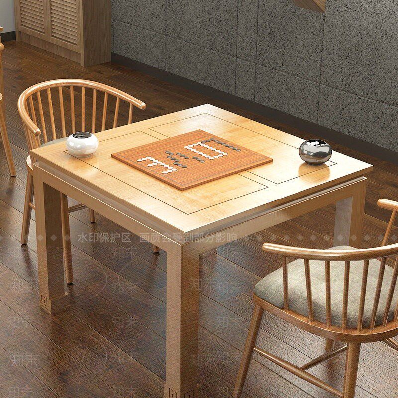 掼蛋专用扑克桌棋牌桌餐桌一体手搓象棋围棋两用四方桌椅组合茶桌