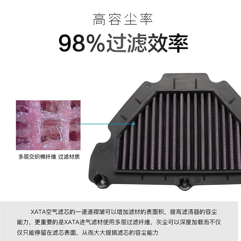 改装高流量进气空气滤芯 张雪摩托车500RR滤清器空滤配件提升动力