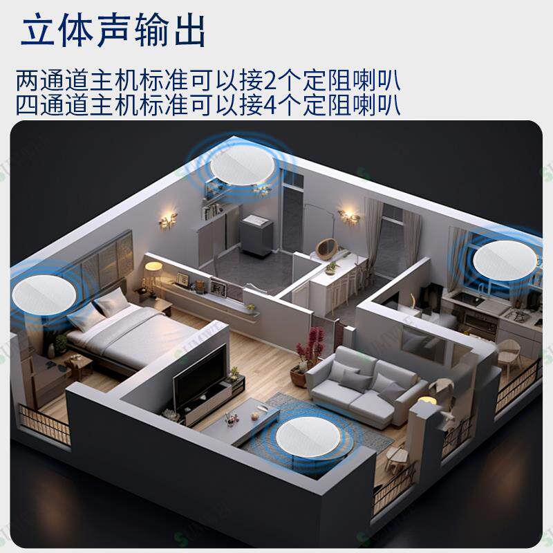 86型触摸屏家庭蓝牙背景音乐主机嵌入式功放面板吸顶音响控制器