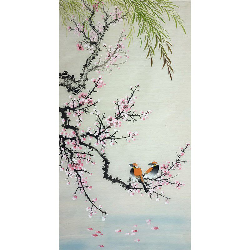 国画成品画芯小写意画三尺帆布条花鸟画手绘真迹真品无款装饰画未